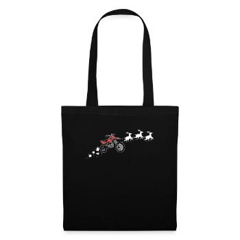 Motocross Santa Christmas Sleigh - Drôle - Sac en tissu - noir - Devant