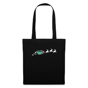 Bateau à rames Santa Christmas Sleigh - Fun - Sac en tissu - noir - Devant