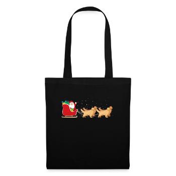 Golden Retriever Santa Weihnachtsschlitten - - Stoffbeutel - Schwarz - Vorne