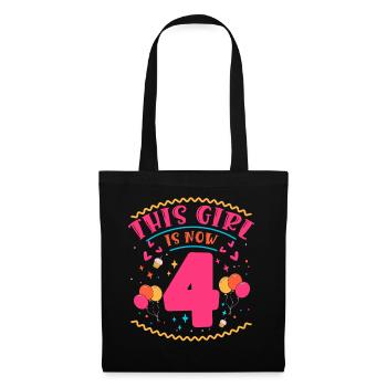 Cette fille a maintenant 4 | Thème Cupcake - Sac en tissu - noir - Devant