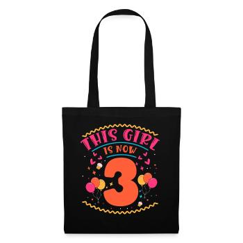 Cette fille a maintenant 3 | Thème Cupcake - Sac en tissu - noir - Devant