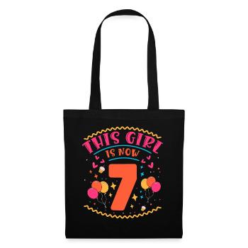 Cette fille a maintenant 7 | Thème Cupcake - Sac en tissu - noir - Devant