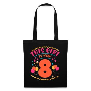 Cette fille a maintenant 8 | Thème Cupcake - Sac en tissu - noir - Devant