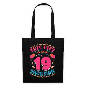 Cette fille a maintenant 19 | Thème Cupcake - Sac en tissu - noir - Devant