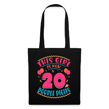 Cette fille a maintenant 20 | Thème Cupcake - Sac en tissu - noir - Devant