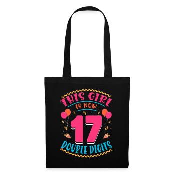 Cette fille a maintenant 17 | Thème Cupcake - Sac en tissu - noir - Devant