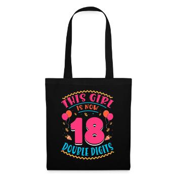 Cette fille a maintenant 18 | Thème Cupcake - Sac en tissu - noir - Devant