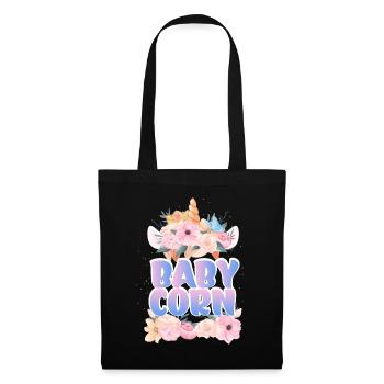 | de maïs pour bébé Mignon | Licorne Chemise Licorne | Fille - Sac en tissu - noir - Devant