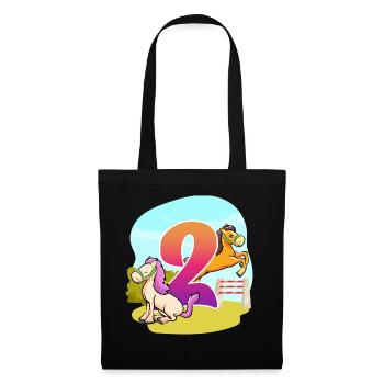 2nd Birthday Riding Horse-themed Two Party - Tote Bag - black - Front