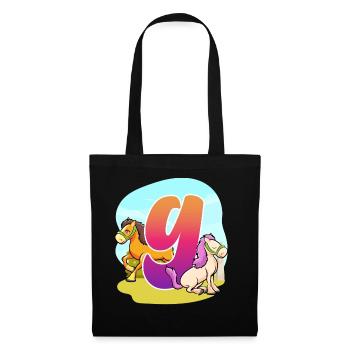 9ème anniversaire Équitation Thème Neuf Fête - Sac en tissu - noir - Devant