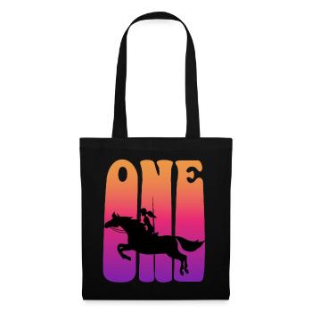 Girl riding, I am 1 year old, children 1. - Tote Bag - black - Front