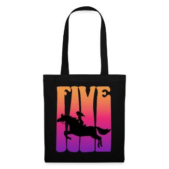 Fille d’équitation, j’ai 5 ans, les enfants 5. - Sac en tissu - noir - Devant