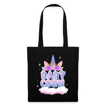 | de maïs pour bébé Mignon | Licorne Chemise Licorne | Fille - Sac en tissu - noir - Devant