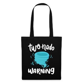 Two-nado warning 2nd birthday | Tornado - Tote Bag - black - Front