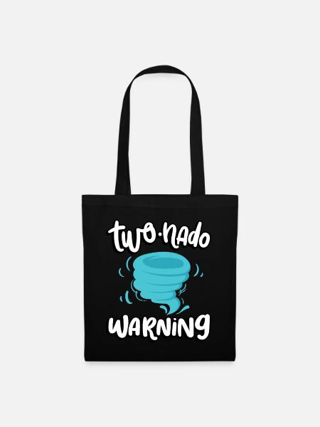 Zwei-nado Warnung 2. Geburtstag | Tornado - Stoffbeutel - Schwarz