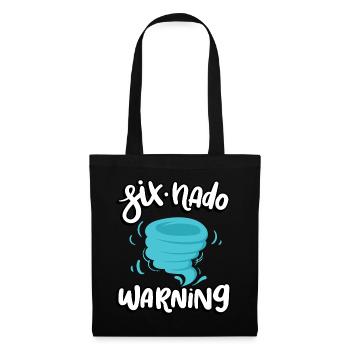 Six-nado Warning 5th Birthday | Tornado - Tote Bag - black - Front