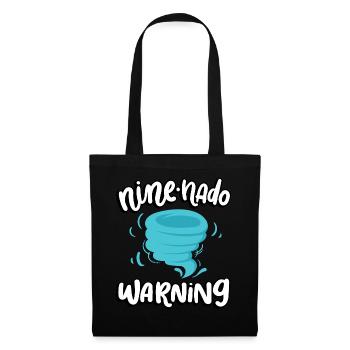 Nine-nado Warning 9th Birthday | Tornado - Tote Bag - black - Front