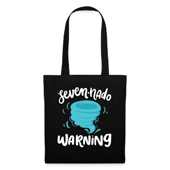 Seven-nado Warning 7th Birthday | Tornado - Tote Bag - black - Front