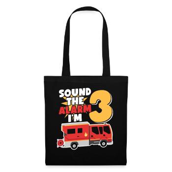 Sonnez l’alarme J’ai 3 | Sujet Pompier - Sac en tissu - noir - Devant