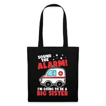 Appuyez sur l’alarme, je vais être une sœur | Fratrie - Sac en tissu - noir - Devant
