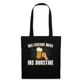 Das flüssige muss ins durstige craft bier fans - Stoffbeutel - Schwarz - Vorne