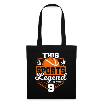 Cette légende sportive a maintenant 9 ans, jeu de basket-ball - Sac en tissu - noir - Devant