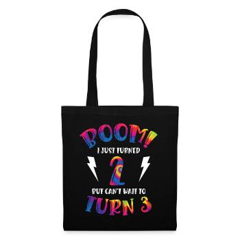 Boom Je viens d’avoir 2 ans mais j’ai hâte d’avoir 3 ans - Sac en tissu - noir - Devant