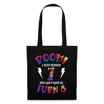 Boom Je viens d’avoir 7 ans mais j’ai hâte d’avoir 8 ans | - Sac en tissu - noir - Devant