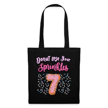 Donut Lose Your Sprinkles 7. Geburtstag | Donut - Stoffbeutel - Schwarz - Vorne