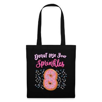 Donut Lose Your Sprinkles 8. Geburtstag | Donut - Stoffbeutel - Schwarz - Vorne