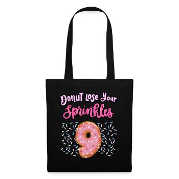 Donut Lose Your Sprinkles 9. Geburtstag | Donut - Stoffbeutel - Schwarz - Vorne