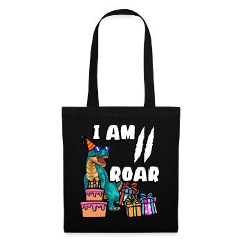 Je suis 2 Roar | Chemise d’anniversaire de dinosaure | - Sac en tissu - noir - Devant