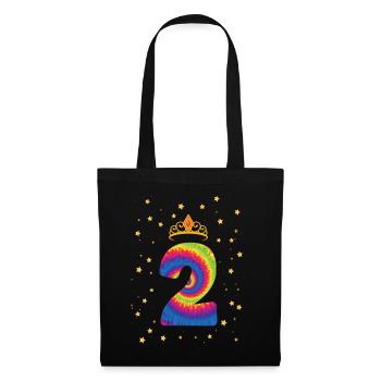 2nd Birthday Krone | Tie Dye Themed Birthday | - Tote Bag - black - Front