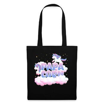 Papa Corn | Unicorn Birthday | Unicorn Theme | - Tote Bag - black - Front