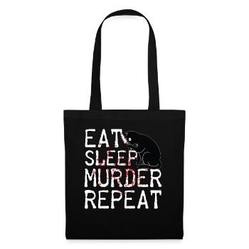 Eat Sleep Murder Repeat Scary Cat Horror Costume - Tote Bag - black - Front