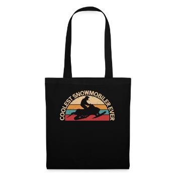 Cadeau motoneige Motoneige - Sac en tissu - noir - Devant