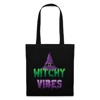 Witchy Vibes Wizard Witch Hat Halloween Costume - Tote Bag - black - Front
