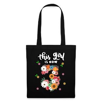 Cette fille est maintenant 3 fleurs colorées 3. - Sac en tissu - noir - Devant