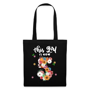 Cette fille est maintenant 5 fleurs colorées 5. - Sac en tissu - noir - Devant