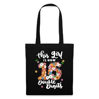 Cette fille est maintenant 16 à deux chiffres floral - Sac en tissu - noir - Devant