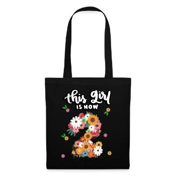 This girl is now 2 colorful flowers 2. - Tote Bag - black - Front