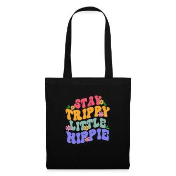 Stay Trippy Little Hippie Floral-themed Colorful - Tote Bag - black - Front