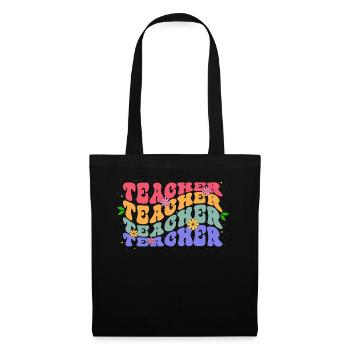 Teachers Colorful Flower Theme School Educators - Tote Bag - black - Front