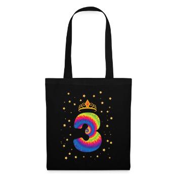 3rd birthday Krone | Tie Dye Themed Birthday | - Tote Bag - black - Front