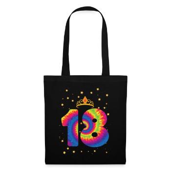 18th birthday Krone | Tie Dye Themed Birthday - Tote Bag - black - Front