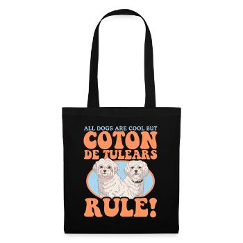Coton de Tulear Hunde | Hundebesitzer Geschenk - Stoffbeutel - Schwarz - Vorne