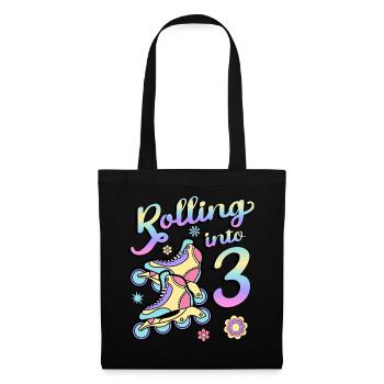 Rolling Into 3 Roller Skaters Skates 3rd year - Tote Bag - black - Front