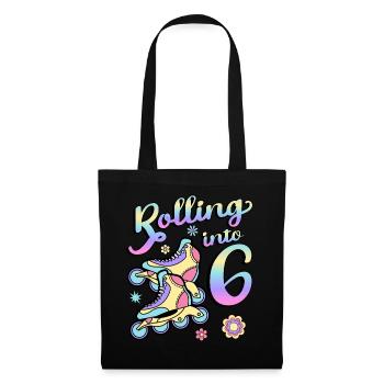 Rolling Into 6 Roller Skaters Skates 6th Year - Tote Bag - black - Front