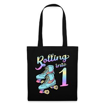 Rolling Into 1 Roller Skaters Skates 1st Year - Tote Bag - black - Front