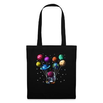 Solar system astronaut with planets as balloons - Tote Bag - black - Front